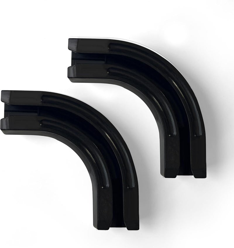 MaKefeile 90° Curved Connectors for Track Curtains Ceiling Mount/Wall Mount, Ceiling Track for Curtains, Room Divider Curtains Tracks（Black 2PCS）. - Image 1